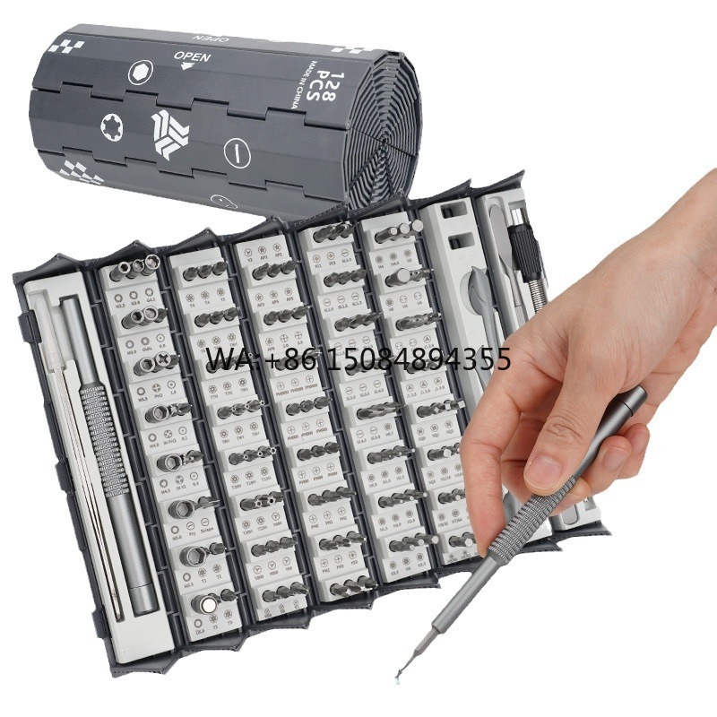 Electronics Repair Youtube - 128-delige multifunctionele schroevendraaierset met aluminiumlegering handvat,